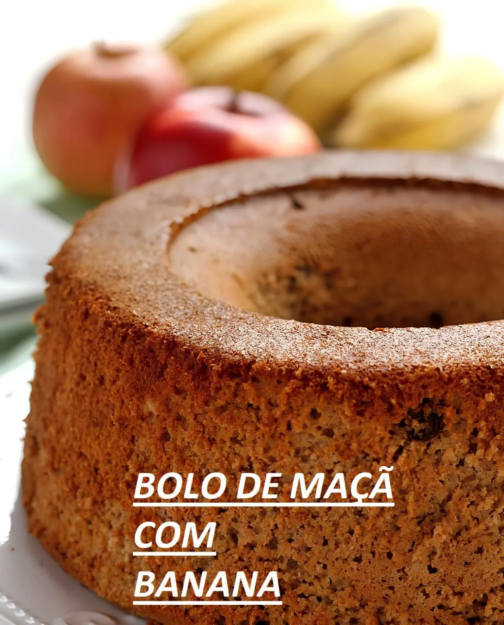 deliciosa receita de bolo de maçã com banana