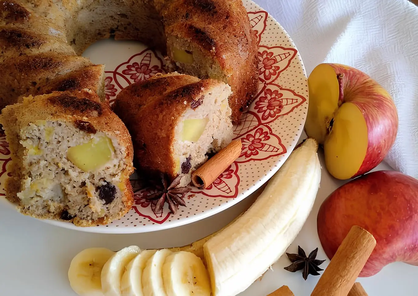 bolo de maçã com banana