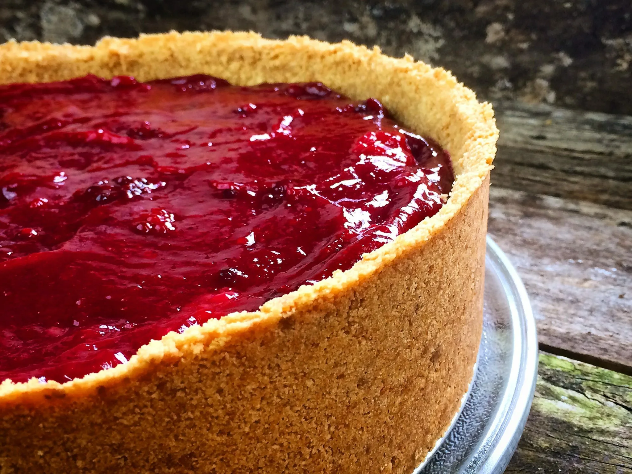 Cheesecake com Calda de Amora na Air Fryer.