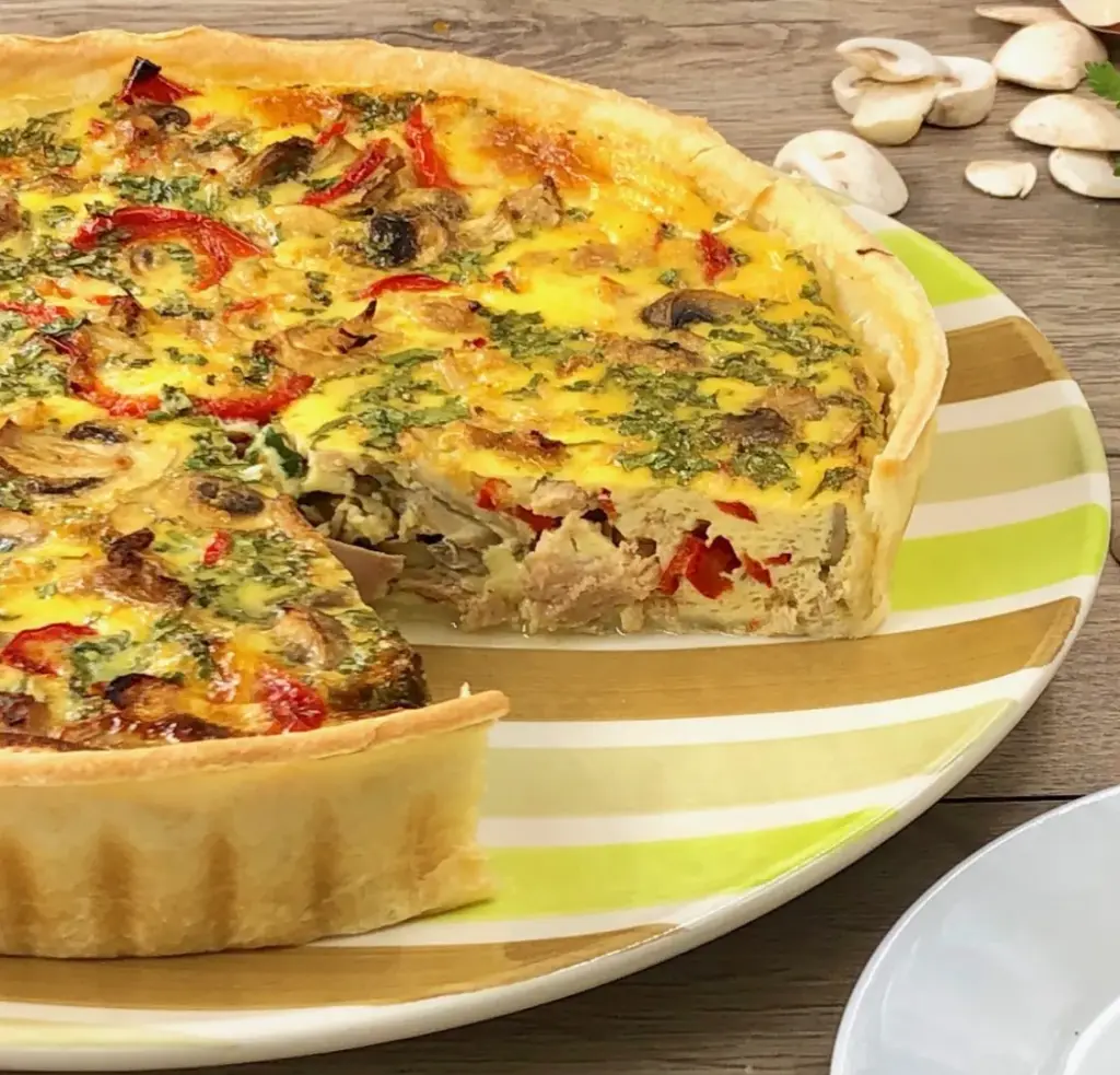 quiche-atum-cogumelos