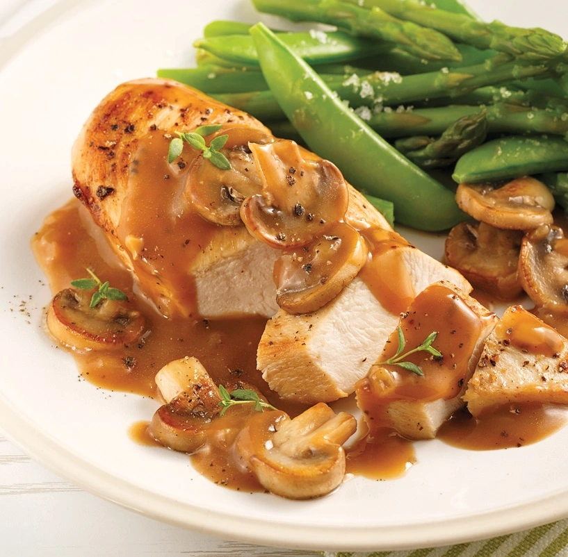 poulet-sauce-cremeuse-aux-champignons