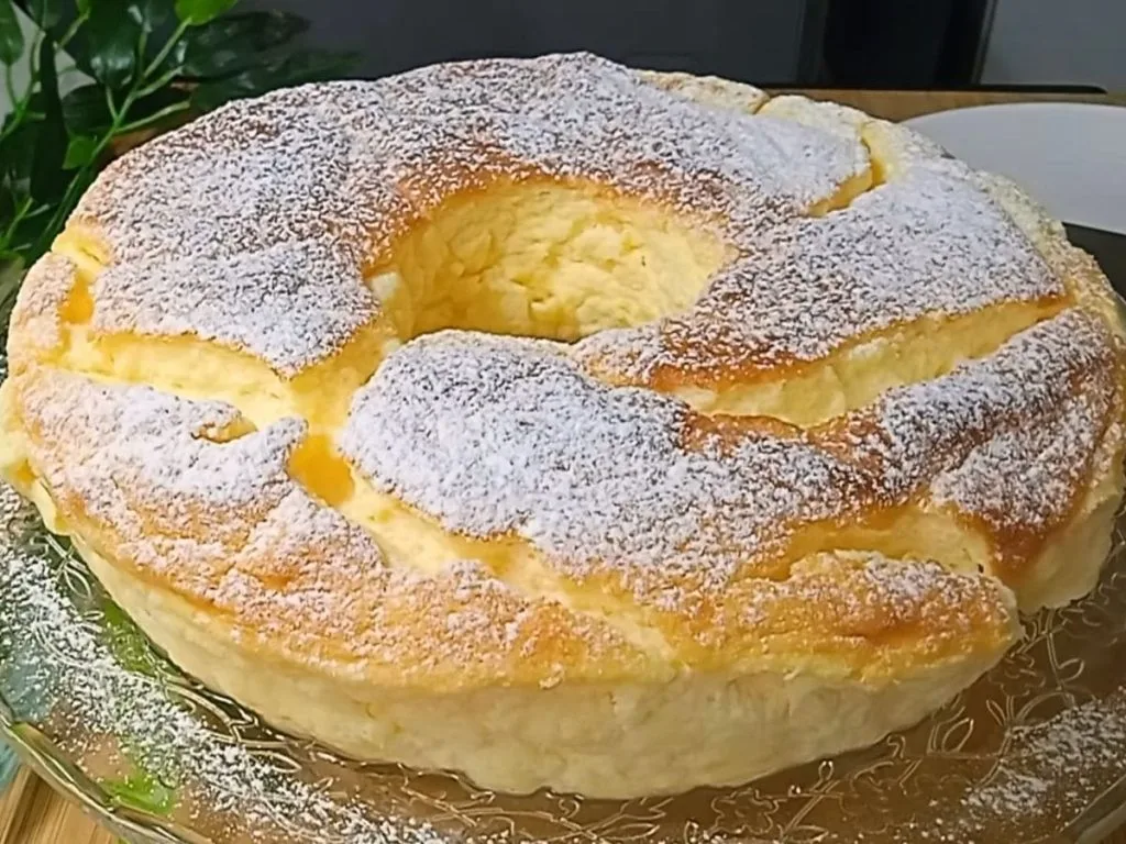 pão de ló sobre uma tabua de corte