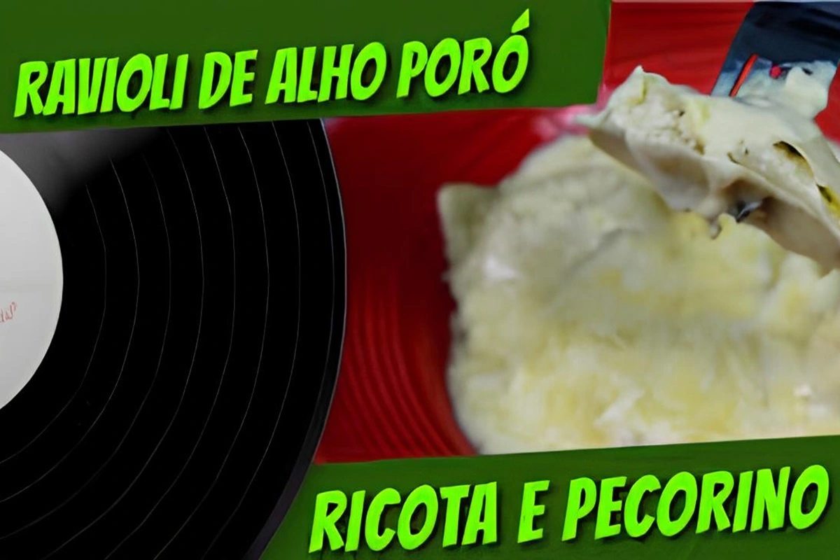 Ravióli de Alho Poró com Ricota e Pecorino