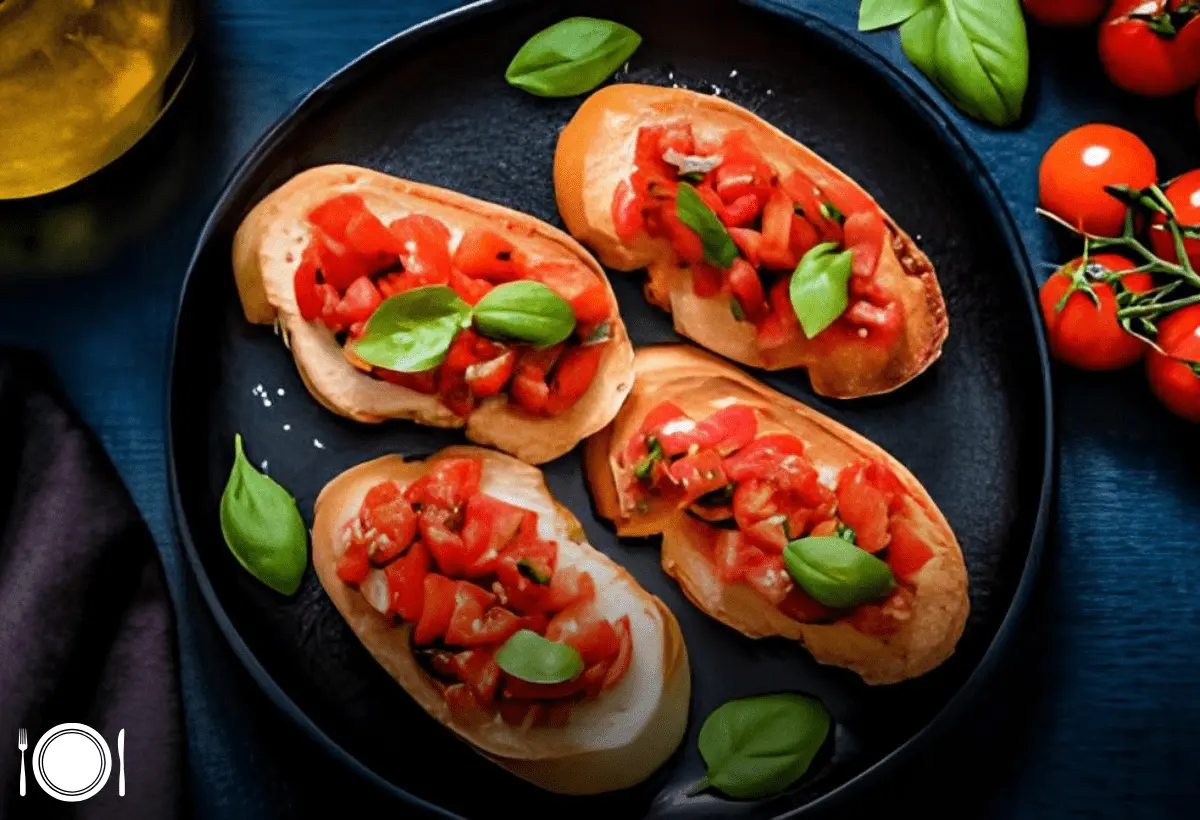 Bruschettas com Tomate e Manjericão