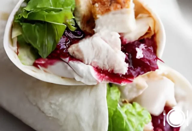 Wrap de Peru Defumado com Cranberry e Brie