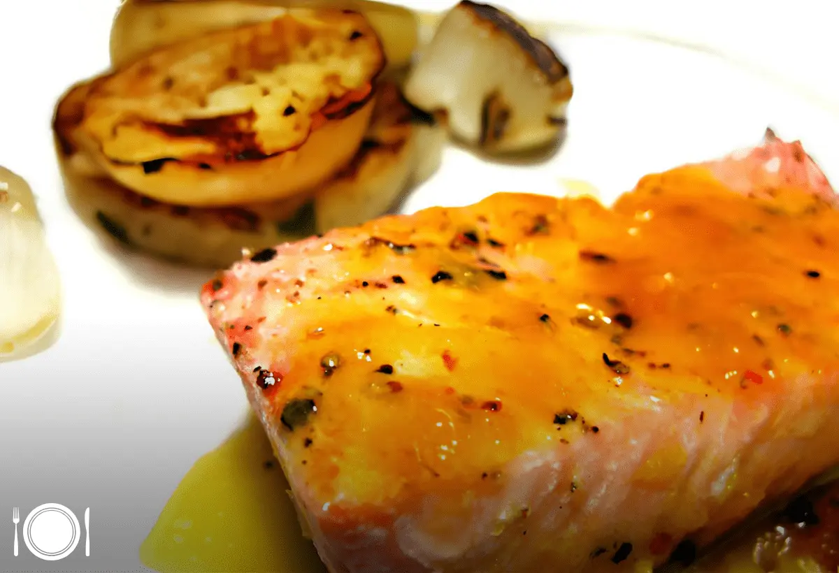 Salmão ao Forno com Molho Barbecue e Laranja