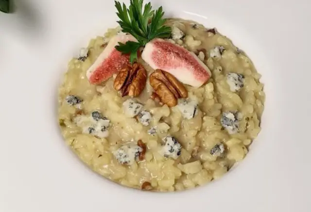 Risoto de Figo com Queijo Gorgonzola