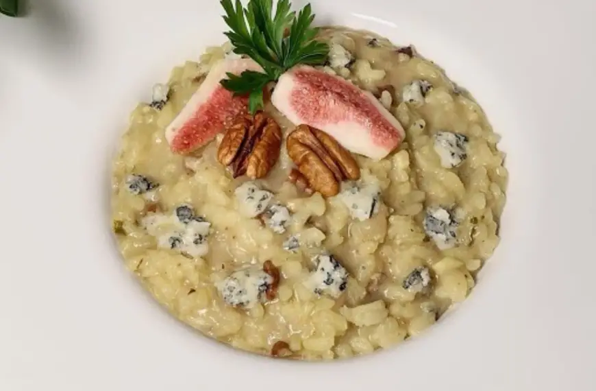 Risoto de Figo com Queijo Gorgonzola