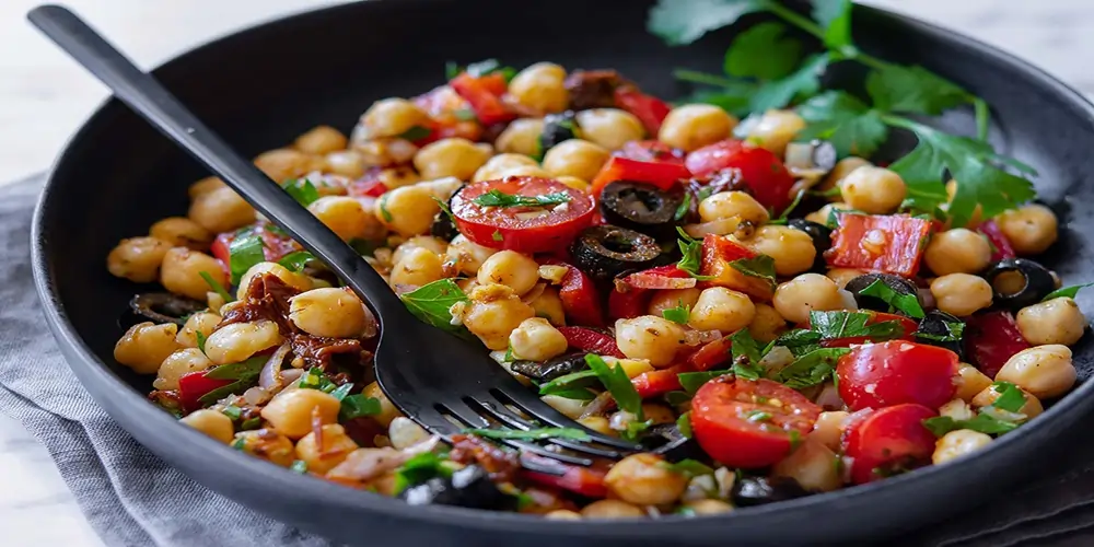 Salada de Grão-de-Bico com Tomates Secos